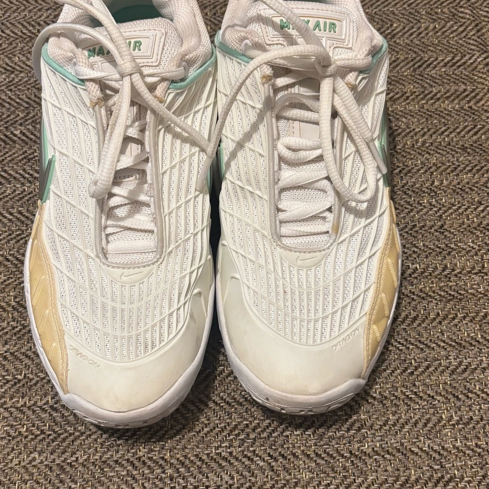 Lightly Loved Off-White Nike Max Air, Size 8.5  - yelllow and blue detailing - Picture 4 of 9